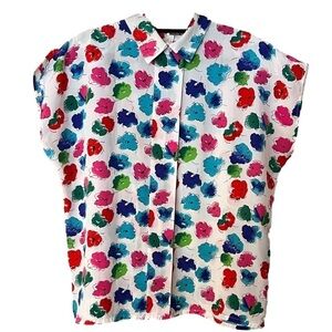 Rare Vintage plus size Impressions of California Abstract floral top